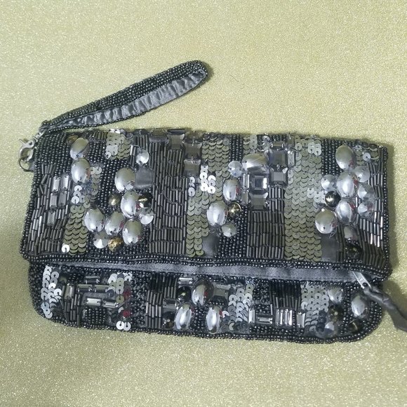 bebe Sequined Evening Wristlet - Picture 1 of 10